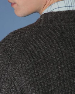 Hot Galeries Lafayette Cardigan en Laine & Cachemire Potecard Gulet Boxy gris foncé