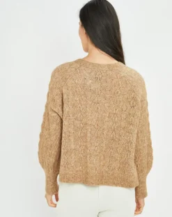 Femme Lauren Vidal Cardigan en Laine & Mohair mélangés Seven sienne