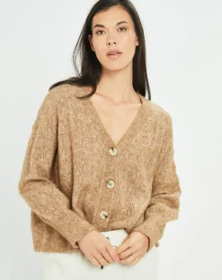 Femme Lauren Vidal Cardigan en Laine & Mohair mélangés Seven sienne