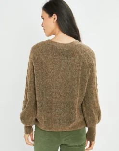 Femme Lauren Vidal Cardigan en Laine & Mohair mélangés Seven moka