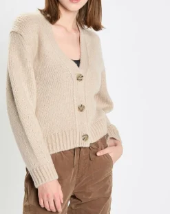 Femme Marc O'Polo Cardigan en Laine mélangée beige
