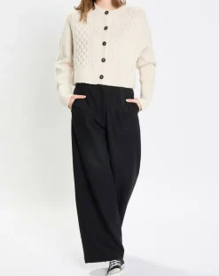 Femme Marc O'Polo Cardigan en Laine mélangée à torsades écru