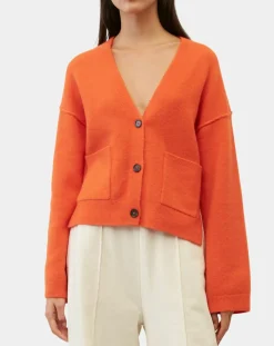 Femme Marc O'Polo Cardigan en Laine mélangée orange