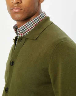 Homme Hackett London Cardigan en Maille kaki