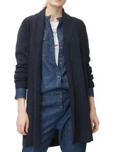 Outlet Marc O'Polo Cardigan long bleu marine