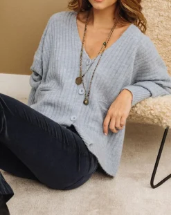 Femme Lauren Vidal Cardigan Seven célèste
