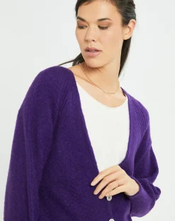 Clearance Lauren Vidal Cardigan Store violet