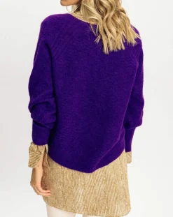 Clearance Lauren Vidal Cardigan Store violet