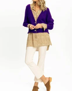 Clearance Lauren Vidal Cardigan Store violet