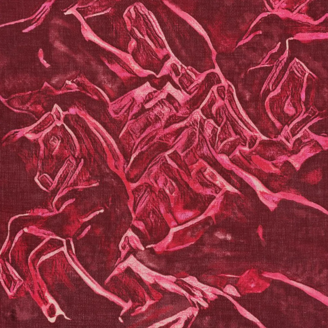 Hot Petrusse Carré en Laine mélangée Allure fuchsia - 120x120 cm