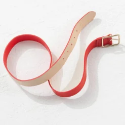 Femme Chloé Stora Ceinture en Cuir Apix rouge
