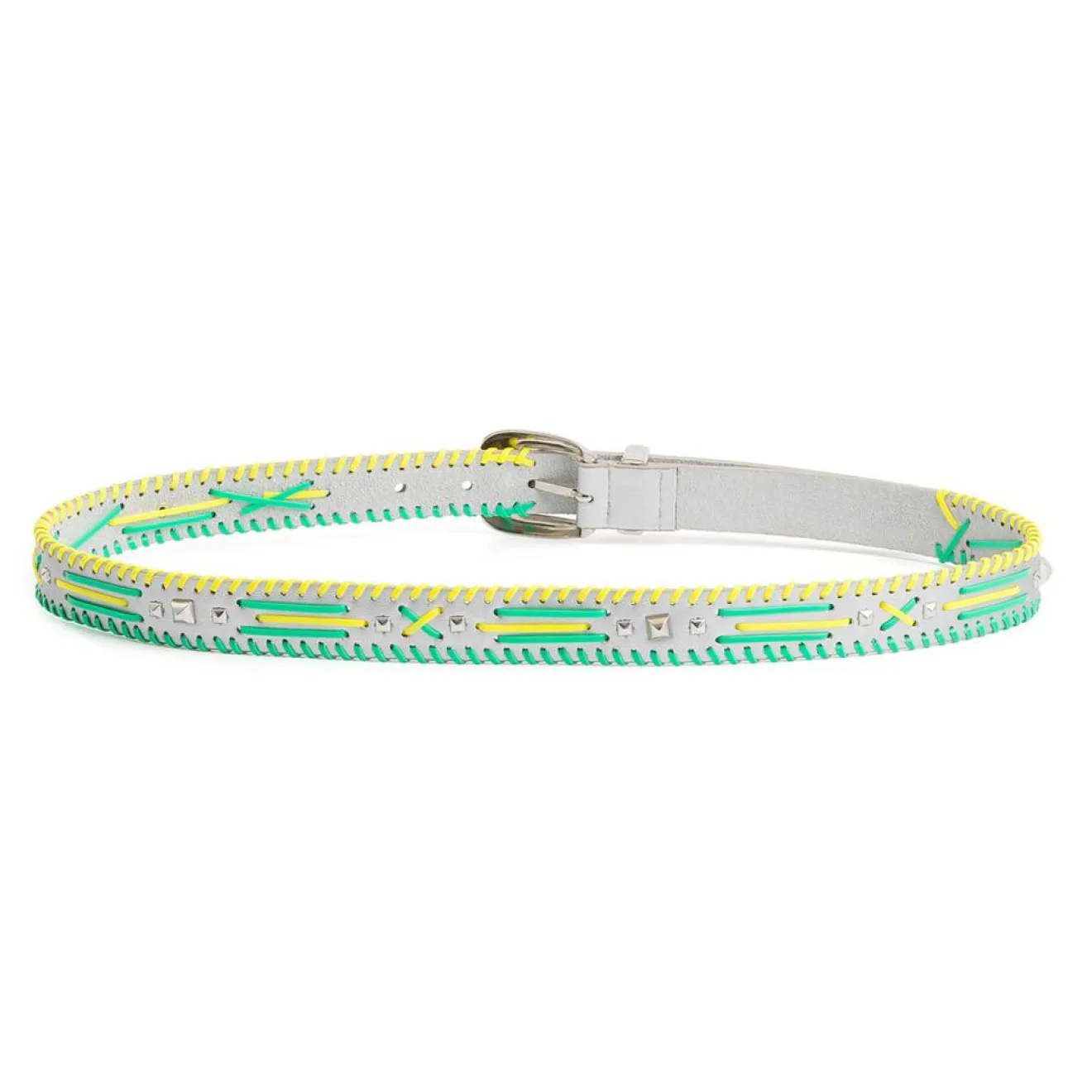 Femme Wild Ceinture en Cuir Dinka argentée