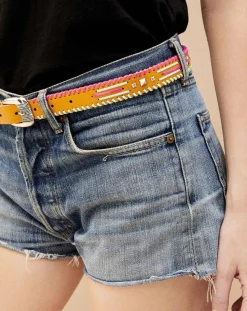 Sale Wild Ceinture en Cuir Dinka ocre