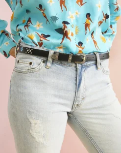 Femme Wild Ceinture en Cuir Discopop noire