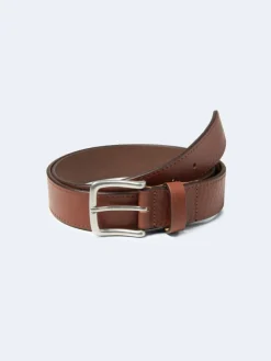 Hot Devred Ceinture en cuir grainé marron