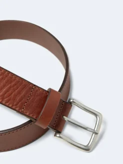 Hot Devred Ceinture en cuir grainé marron