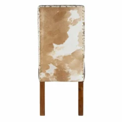 Bois & Chiffons Chaise à haut dossier en peau de vache Acacia Savage Naturel - 46x50x109 cm
