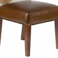 Bois & Chiffons Chaise à haut dossier en peau de vache Acacia Savage Naturel - 46x50x109 cm