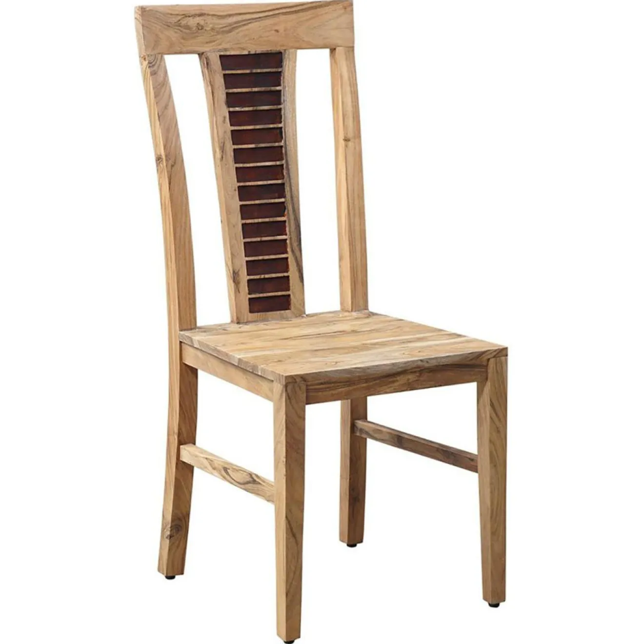 Bois & Chiffons Chaise bois bicolore acacia luxor brun/naturel - 45x45x103 cm