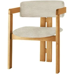 Outlet Wooden Art Chaise Co gris clair/chêne - 58x76x49 cm