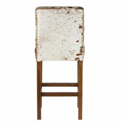 Sale Bois & Chiffons Chaise de bar en acacia et peau de vache Acacia Savage Marron - 46x50x114 cm
