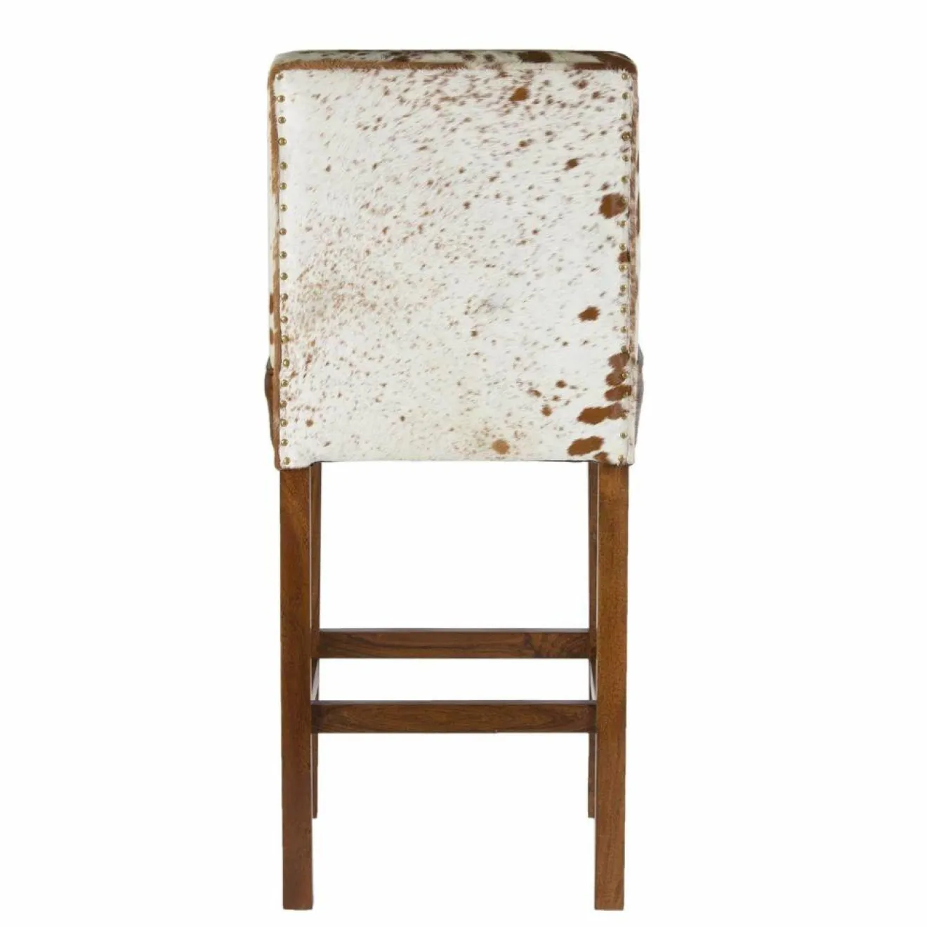 Sale Bois & Chiffons Chaise de bar en acacia et peau de vache Acacia Savage Marron - 46x50x114 cm