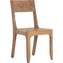 Clearance Bois & Chiffons Chaise exotique naturelle acacia arad marron - 43x50x85 cm