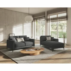 Mazzini Sofas Chaise Longue Droite Venus gris foncé - 160x104x90 cm