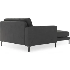 Mazzini Sofas Chaise Longue Gauche Venus gris foncé - 160x104x90 cm