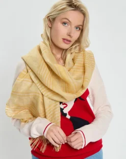 Femme Petrusse Écharpe 100% Lin Paille blé - 50x190 cm