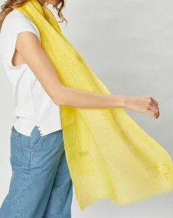 Sale Petrusse Écharpe en Lin & Coton Olaf jaune - 60x190 cm