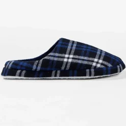 Homme Admas Chaussons à carreaux bleus