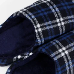 Homme Admas Chaussons à carreaux bleus