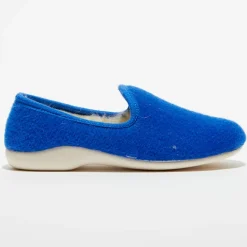 Homme Apologie Studio Chaussons charentais fourrés en Laine bleu roi