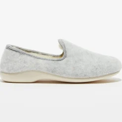 Homme Apologie Studio Chaussons charentais fourrés en Laine gris clair