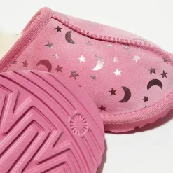 Enfant Ugg Chaussons en Velours de Cuir fourrés Keegan roses