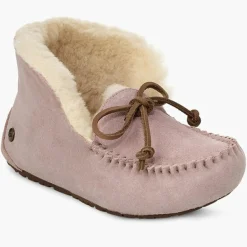 Hot Ugg Chaussons fourrés Laine en Velours de Cuir Alena roses