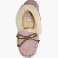 Hot Ugg Chaussons fourrés Laine en Velours de Cuir Alena roses