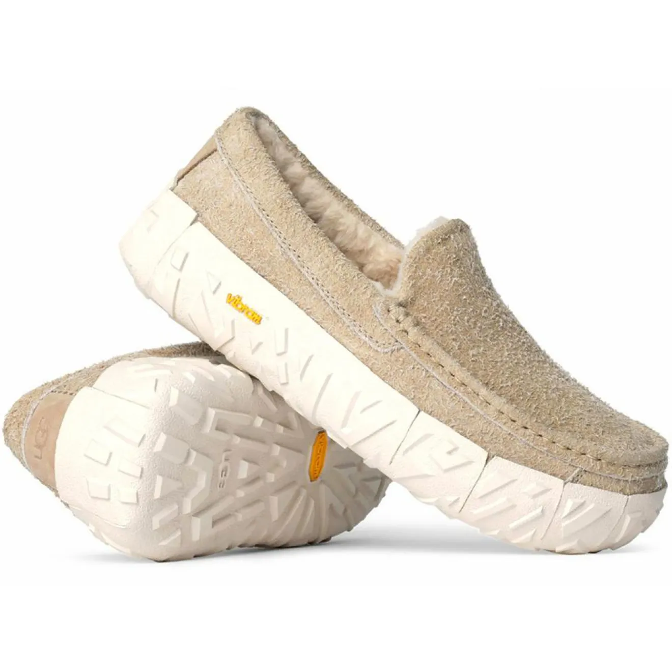 Discount Ugg Chaussures en Velours de Cuir Ascot Wrap Tech beiges