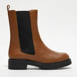 Online Apologie Chelsea Boots en Cuir Carmen camel