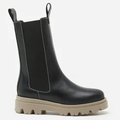 Femme Flattered Chelsea boots en Cuir Lia noires
