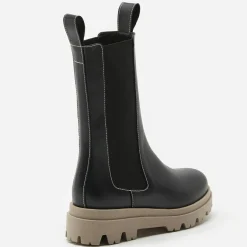 Femme Flattered Chelsea boots en Cuir Lia noires