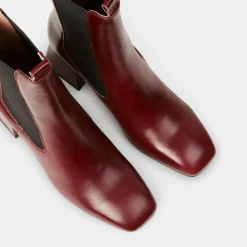Femme Galeries Lafayette Chelsea Boots en Cuir marron - Talon 7 cm