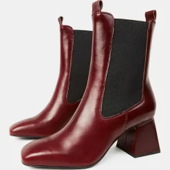 Femme Galeries Lafayette Chelsea Boots en Cuir marron - Talon 7 cm