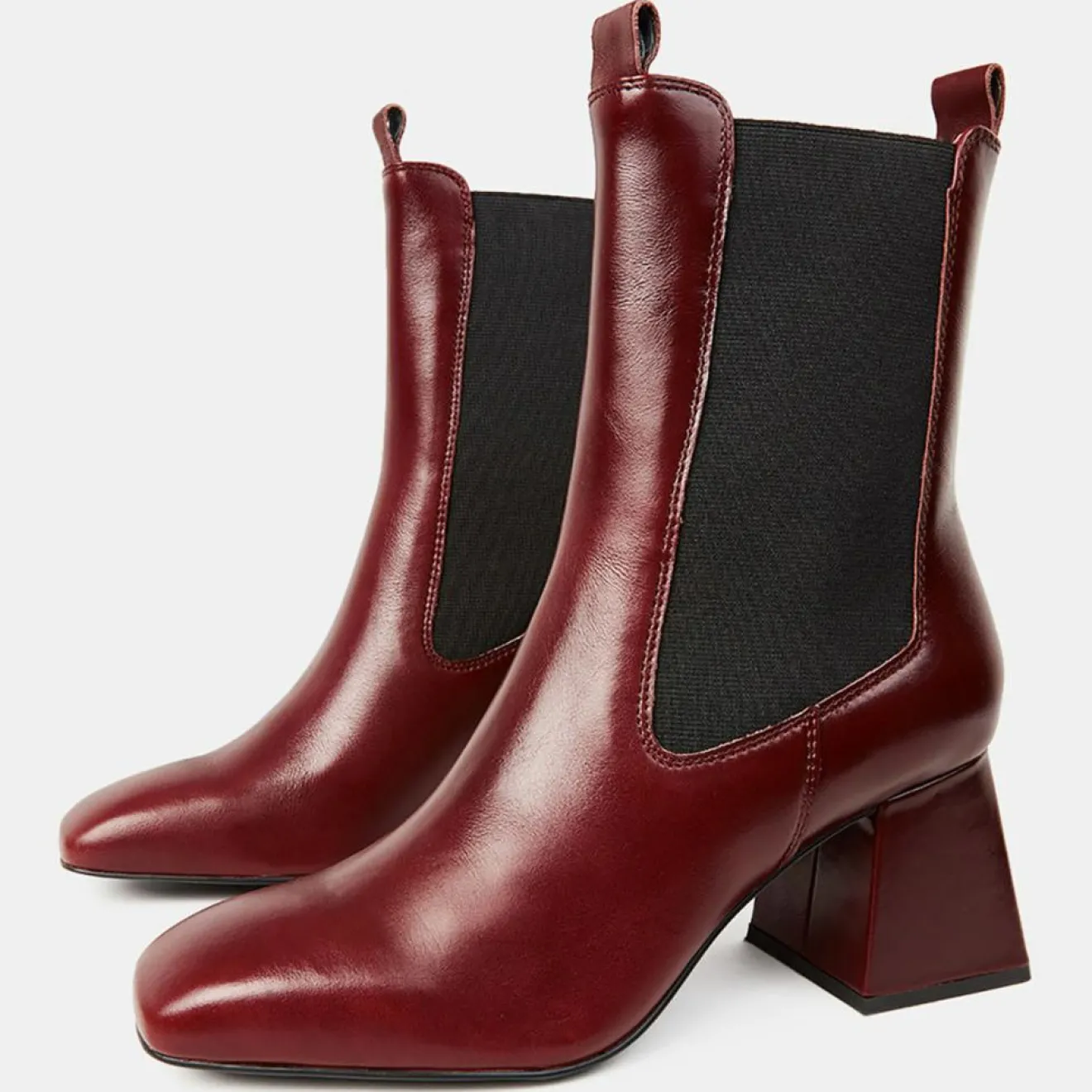 Femme Galeries Lafayette Chelsea Boots en Cuir marron - Talon 7 cm