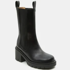 New Flattered Chelsea Boots en Cuir Mid noires - Talon 8 cm
