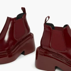 Femme Sonia Rykiel Chelsea boots en Cuir Montresor bordeaux - Talon 6 cm