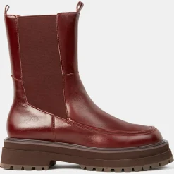 Sale Galeries Lafayette Chelsea Boots en Cuir semelle épaisse marron - Talon 4.5 cm