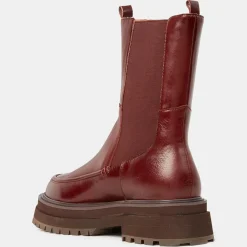 Sale Galeries Lafayette Chelsea Boots en Cuir semelle épaisse marron - Talon 4.5 cm