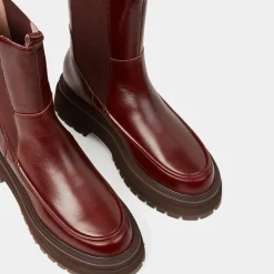 Sale Galeries Lafayette Chelsea Boots en Cuir semelle épaisse marron - Talon 4.5 cm